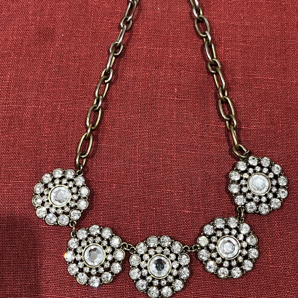 J.Crew Jeweled Flower Statement Necklace